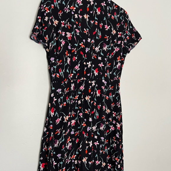 -Neck Button-Front Mini Dress in Drifting Flowers - Picture 8 of 8